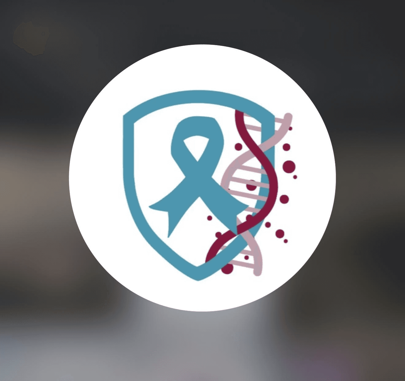 HUCA: cancer awareness ribbon and DNA shield